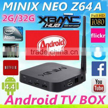 2016 more popular !MINIX NEO Z64 Android 4.4 TV Box Intel Atom Z3735F Quad Core 1080P Full HD 2G/32G XBMC preinstalled