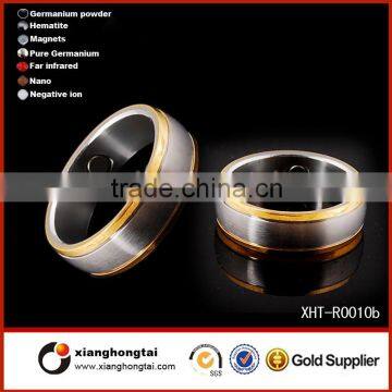 Original Bio Energy Stainless Steel Wide Gold Rings