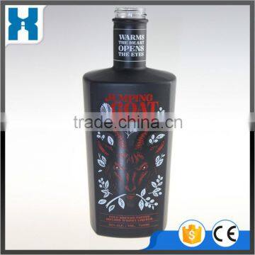 BLACK 750ML PAINT BRIGHT GLASS VODKA BOTTLE