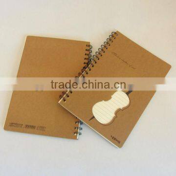 Violin die-cut spiral advertising notebook