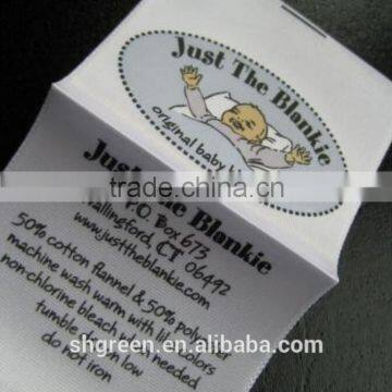 Company logo printing content label for blankie