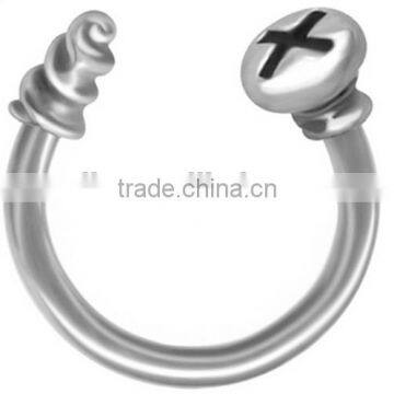 Screw Circular Cartilage Earring Circular Barbell-Septum-Lip Hoop- In and Out Tragus Earring