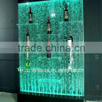 Acrylic bubble water Led lighting wine rack,with dancing bubble effect,