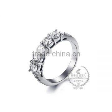 3MM Stainless steel bar setting round zircon ring fashion couple ring wedding jewelry 6260479