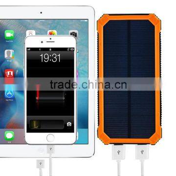 High quality waterproof usb 12000mah solar charger powerbank