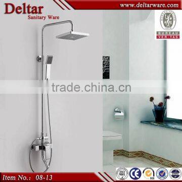 Luxury Double Handle 8 Inch Rainfall Shower Head Thermostatic Bath Shower Faucet Set photo-5