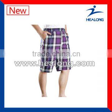 tartan design printed beach short swimwear