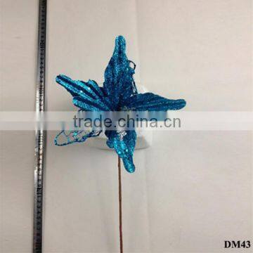 New artificial Flowers Glitter wholesale christmas decoration 2014