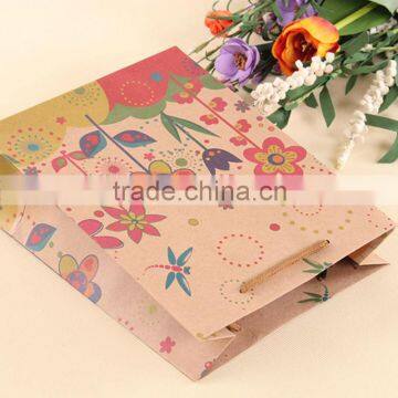 Kraft paper lawn and leaf bags with ribbon handle