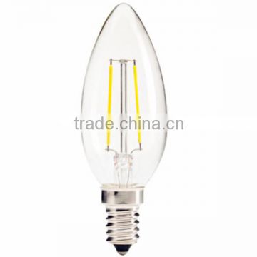 2W E14 C35 LED filament bulb 360 degree