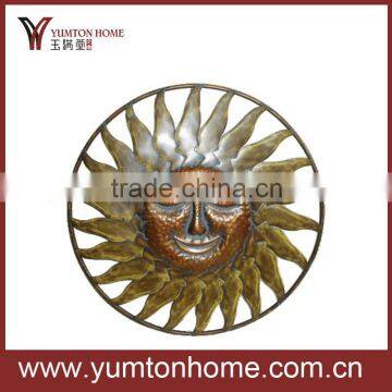 Decorative metal round sunface wall craft