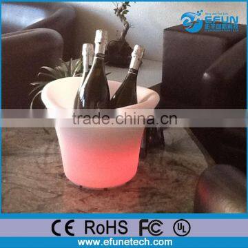 fashion design color change led light party bottle holder,plastic portable led ice bucket