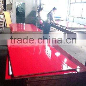 mdf board with uv coating on surface---high glossy red color for cabinet