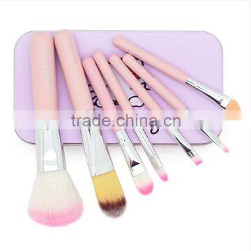 Hot Sell Professional 7pcs per Set Hello Kitty Makeup Brushes Pink Wood Handle Synthetic Hair Make up Brush Set photo-3