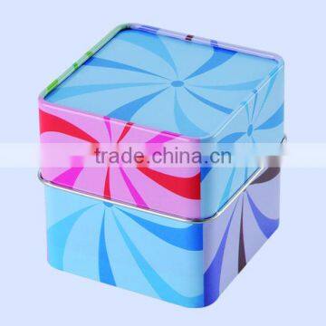 square tin box use for tea coffee candy sugar small metal storage gift box