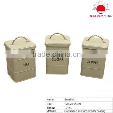Square Shape Food Storage Metal Container Set of 3