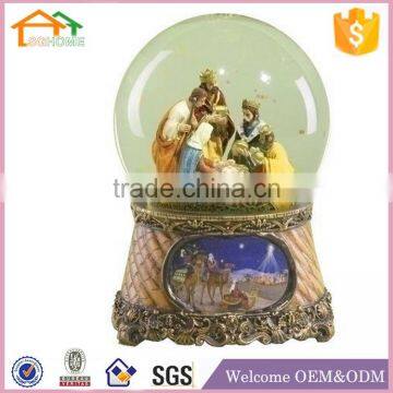 Factory Custom made best home decoration gift polyresin resin baptism snow globe