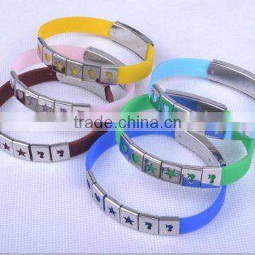 silicone metal bracelet