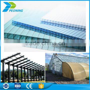 16mm four wall polycarbonate hollow sheet anti-fog roof panels for greenhouse