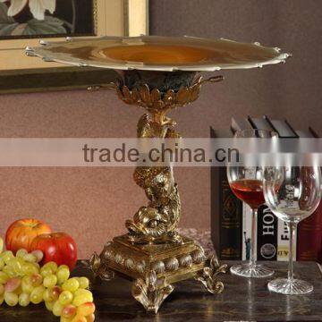 Ichthyosaur Shape Home Decorative Tray, Royal Brass With Crystal Art Tray (BF01-0205-1) photo-5