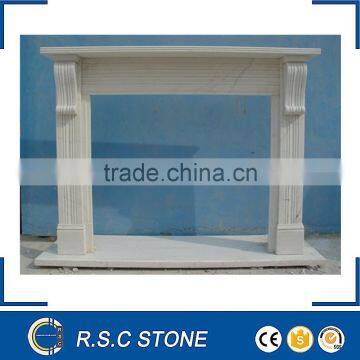 Simple designed white marble fireplace mantel for sale