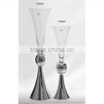 Unique New Style Home Wedding Decor Floor Glass Vases for Flower Arrangement photo-2