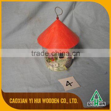 Colorized Dome Wooden Bird House Feeder