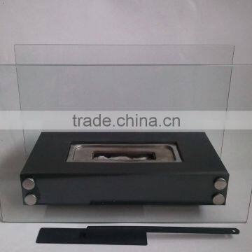 iron sheet metal bio fireplace with stainless steel box burner
