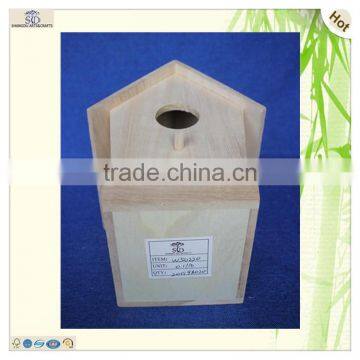 hot selling eco-friendly outdoor decorating polished wooden bird house