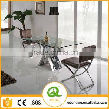 TH318 Modern Design Simple Square Dining Table with Glass Top