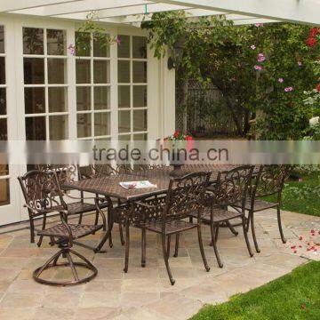 7-piece Dinning Set Extendable Long Table Set Cast Aluminum Outdoor Garden Furniture