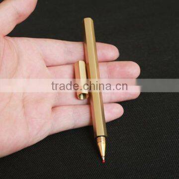 Novel Design Brass Copper Material Signature Pen, Creative Gift Hexagonal Metal Pen photo-3