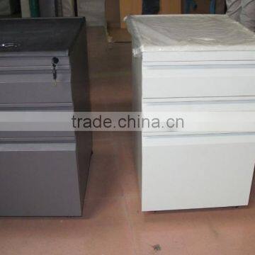 steel 3 drawers movable cabinet mobile pedestal with plastic top