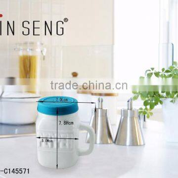 High Quality Spice Dispenser White Ceramic Spice Jar photo-4