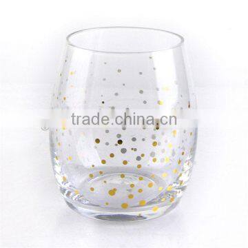 High Quality Wine Glass Set With Gold Decal photo-4