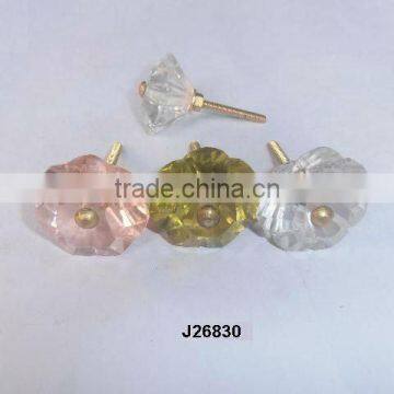 Glass knob with screw and nut available in all colours