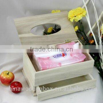 double Wooden antique wholesale tissue box