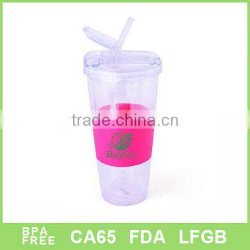 560ML BPA Free AS straw tumbler with silicone