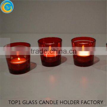 Red Glass Tea Light Holde photo-2