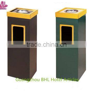 Cheap color code recycle bin square metal dustbin for sale BY-77