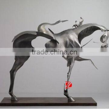 Stainless Steel Abstract Horse Statue For Indoor Decoration