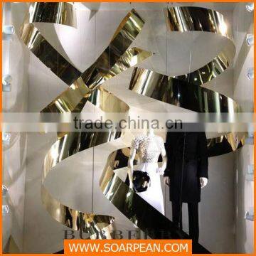 led light artificial metal spiral window display prop