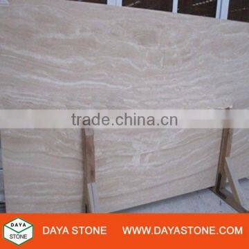 polished beige travertine vein cut