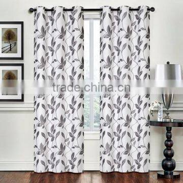 Hot Sell Poly/Linen Leave Jacquard curtain