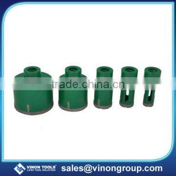 Hot selling M14 Dry Diamond Core Drill Bit with diamond segment aside, Brazed Diamond Hole Saw for ceramic and tiles