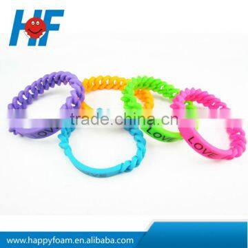 braided silicone bracelet /silicone chain arm band