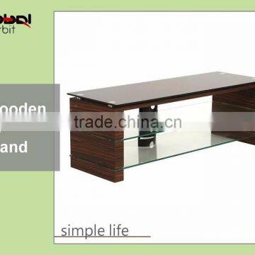 simple cabinet glass modern lcd wooden TV stand