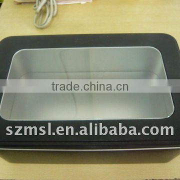 Rectangle tin Box with PVC Window on lid