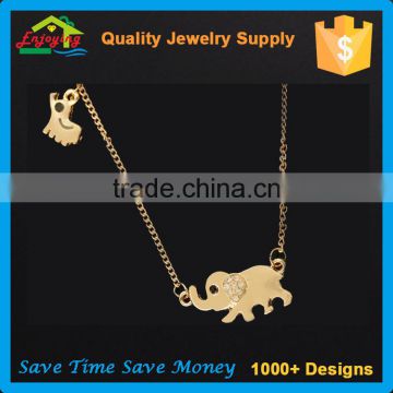 Most Popular Elephant Crystal Gold Plated Necklace, Necklace For Gift and Anniversary