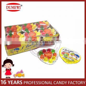 Halal Heart and Rose Shaped Fruity Jelly Cube Candy